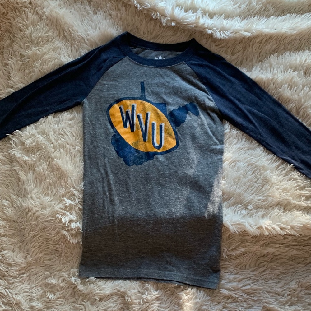 adidas west virginia university cropped sleeve tee